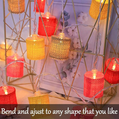 Fielegen 10 LED Retro String Lights 2 Meter Battery Powered Vintage Theme Decorative Fairy Lights for Indoor Outdoor Home Bedroom Patio Porch Balcony Decoration Festival Atmosphere Lights (Multicolor)