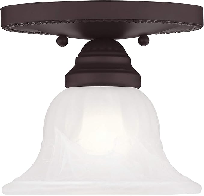 Livex Lighting 1530-07 Edgemont 1-Light Ceiling Mount, Bronze