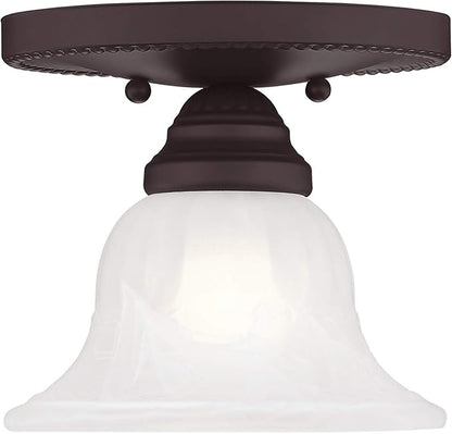 Livex Lighting 1530-07 Edgemont 1-Light Ceiling Mount, Bronze