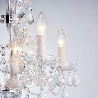 Saint Mossi 5 Light Crystal Maria Theresa Chandelier, Modern K9 Crystal Chandelier Lighting,Crystal Pendant Lighting Fixture for Dining Room,Bedroom,Living Room,H22 x W20 with Adjustable Chain