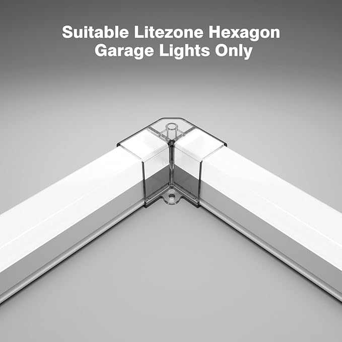 Hexagon Garage Lights L Connectors 2 Pack, Exclusively Compatible Brand Hexagon LED Lights (2pcs 90°L Connector)
