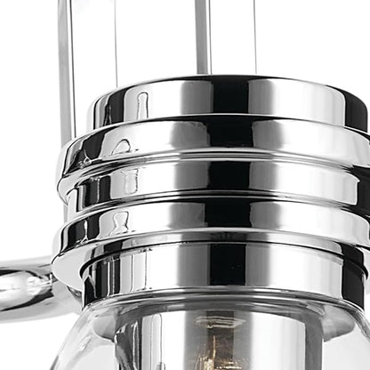 Kichler Farum 19.25" 2-Light Bathroom Vanity Light Fixture with Clear Glass in Chrome for Mirror, Modern Wall Mount Lighting Over Vanity (19.25" W x 9.5" H), 55154CHCLR