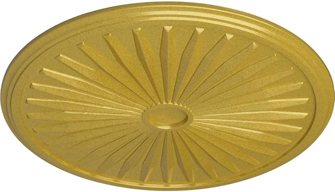 33 1/8"OD x 3 1/2"ID x 1 3/8"P Leandros Ceiling Medallion (Fits Canopies up to 5"), Hand-Painted Rich Gold