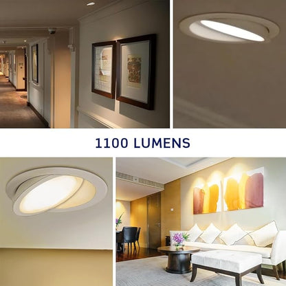 Leviton 6 in. Round Adjustable Slim Downlight, 1100 Lumens, 5 CCT Color Selectable 2700K-5000K, Dimmable, DAR60-S1W