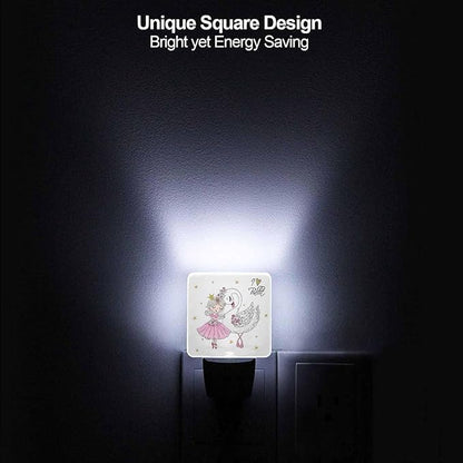 LED Night Light,Ballerina Girl with Swan LED Night Light Plug into Wall with Dusk to Dawn Light Sensor White Energy Efficient Nightlight for Bedroom Bathroom Hallway Living Room Kitchen