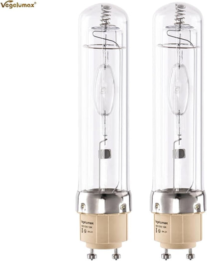 MH 315W Metal Halide Grow Light Bulb Lamp Full Spectrum CCT 10000K,High Efficiency Enhanced Blue Spectrum CDM for Flowering,Compatible with CMH 315 Grow Bulb Fixture PGZX 18 Socket,2Pack