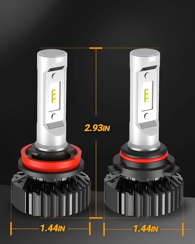 SEALIGHT 9005 H11 Fog Light Bulbs Combo with 1200 Feet High Visibility, 60,000LM Super Bright H11/H8 9005/HB3 Lights Bulbs, Plug and Play, Pack of 4