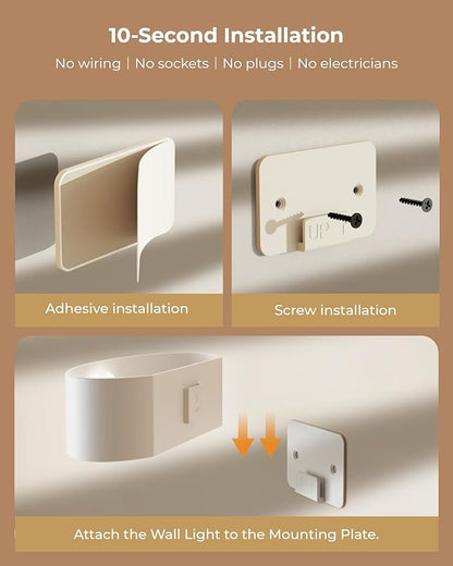 Motion Sensor Wall Light, 5000mAh Rechargeable Battery Operated Wall Sconces with Remote, 15 RGB Colors 3 White Temps Dimmable, Wireless Wall Sconces for Hallway, Living Room, Stairwell, Bedroom