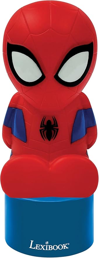 LEXiBOOK Spiderman, Nightlight and Speaker for Children's Room, Color Change, Soft Light, Battery Operated, Blue/Red, NS01SP