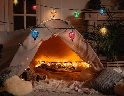 DOGHLY 11FT Fairy String Lights with 10 Color Bulbs Decorations, Outdoor Tropical Beach Theme Lights Patio String Lights for Party Camping Wedding Decor, UL Listed, Connectable,1 Pcs