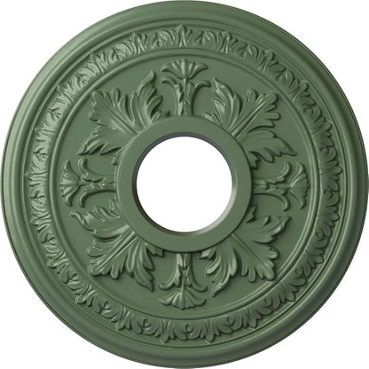 15 3/8"OD x 4 1/4"ID x 1 1/2"P Baltimore Ceiling Medallion (Fits Canopies up to 5 1/2"), Hand-Painted Athenian Green