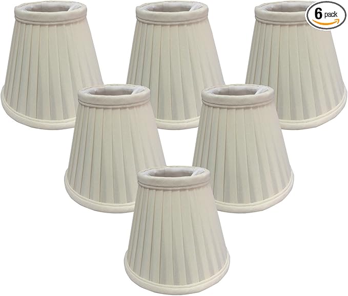 Royal Designs, Inc. CS-111EG-6 Pleated Empire Chandelier Shade, 2.5 x 5 x 4.25, Eggshell, 6-Pack