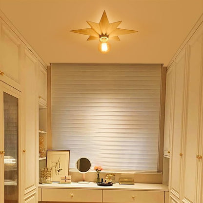 16 inch Flush Mount Ceiling Light, Modern Farmhouse White Star Ceiling Light, Vintage Star Light Fixtures Ceiling for Hallway, Entryway, Study Room, Bedside, Stair, Foyer, Kitchen, Bathroom