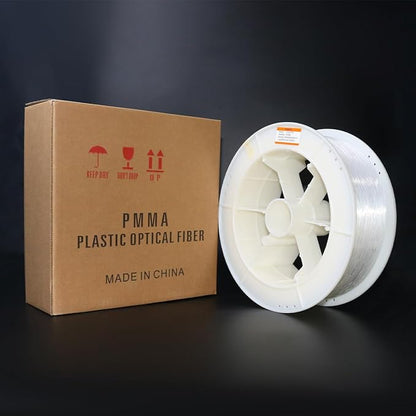 AZIMOM PMMA 0.03in(0.75mm) 8858ft(2700Meter) Plastic End Glow Fiber Optic Roll Cable for Fiber Optic Starlight Kits Project Twinkle Star Sky Ceiling Headliner Decor