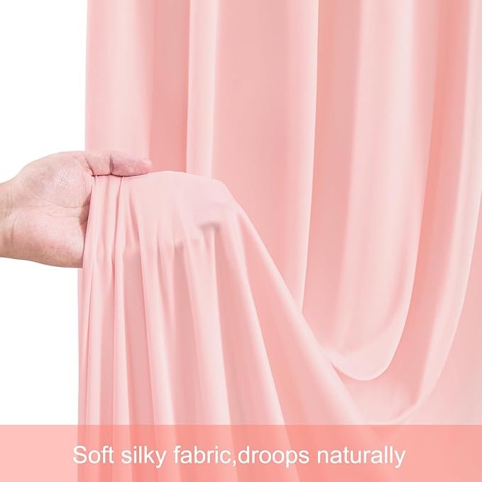 20ft x 15ft Blush Pink Wrinkle Free Backdrop Curtains for Wedding Party Backdrops Curtain Drapes Fabric Decorations Photo Back Drop Cloth for Baby Shower Photography Stage Reception