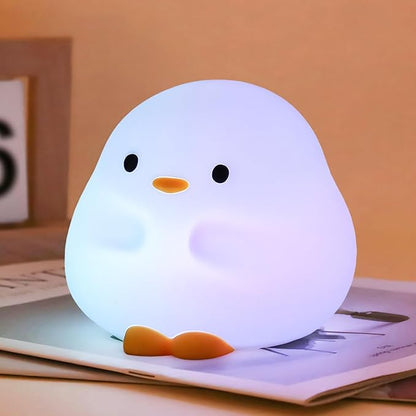 Rytinazzz Duck Night Light, Color Changing Mode & 50-Hour Battery, Squishy Silicone Lamp for Kids Room, USB Rechargeable with Timer, Mothers Day Gifts