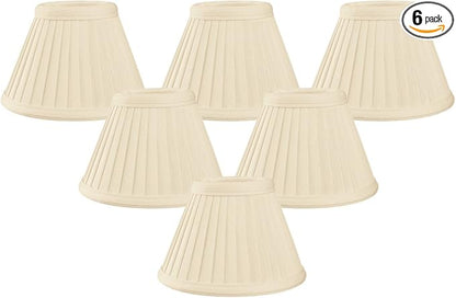 Royal Designs, Inc CS-112EG-6 Pleated Empire Chandelier Lamp Shade, Size 6, Eggshell-6 Pack, 6 Count
