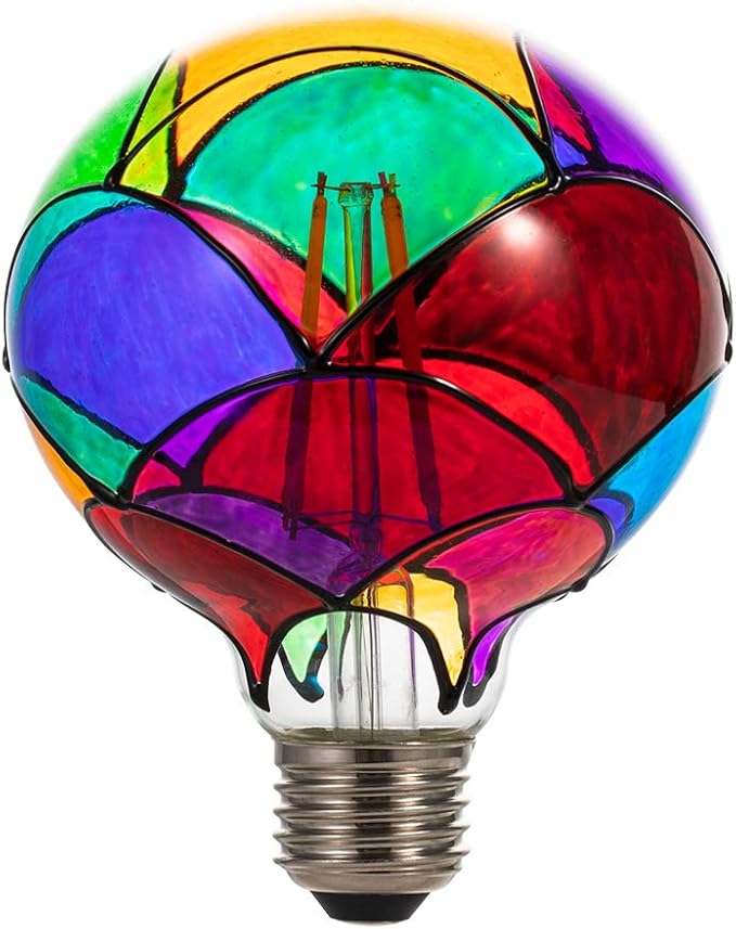 I-SHUNFA Edison Glass LED Light Bulb, E26 Standard Base 6 Watts Heatless G95 Globe Shape LED Light Bulbs for Home Party, Recreation Room,Balcony,Garden,Christmas Decoration