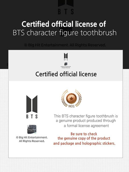 [BTS Official Merchandise] Fans Gift - K-Pop Idols Goods - BTS Character Figure Toothbrush with Convenient Magnetic Holder (Suga)