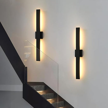 Upgraded 2-Pack 47in Black Long Modern LED Outdoor Wall Lights 3000K 4000K 5000K Dimmable Exterior Wall Sconce Outside Light fixtures for House Garage Front Door