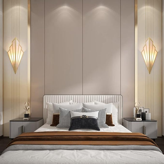 Modern Wall Light Simple Creative Wall Sconces Bedroom Aisle Living Room Wall Lamp Holder E12 Socket Art Deco Lighting Fixture (Bulb Not Included) (Pack of 2)