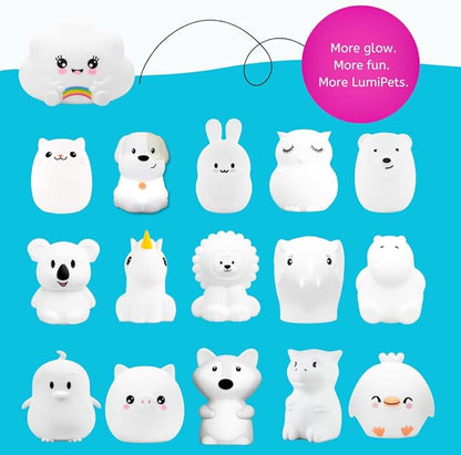 Lumipets Cloud Squishy Night Light for Kids | Soft Silicone Bedside Mood Lamp with Remote & Tap Control | Rechargeable Color Changing Night Light for Boys & Girls | Portable Nightlight with USB Cord