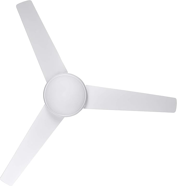 Design House 156513-WHT Treviento LED 52-inch Contemporary Indoor Ceiling Fan with LED Light Kit, 3-Blade, Reverse Airflow, Remote Control, White