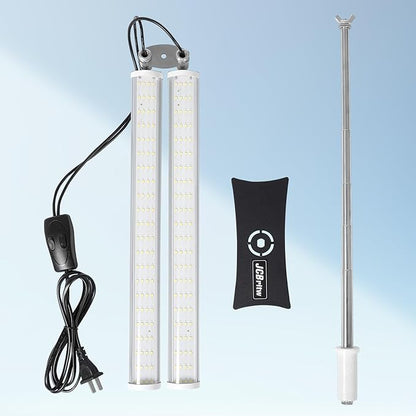 Standing LED Grow Light，Adjustable Dual Head T12 Bar Plant Light, White 6500K Full Spectrum Plant Grow Lamp on Stand for Indoor Plants Seed Starting, Seedlings, Veg, Flower