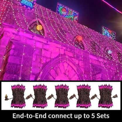 LAMPHOME Purple Halloween Lights Indoor Outdoor, 19.6ft 100 Count Christmas String Lights Plug in for Christmas Tree, Bedroom Garden Party Xmas Decorations