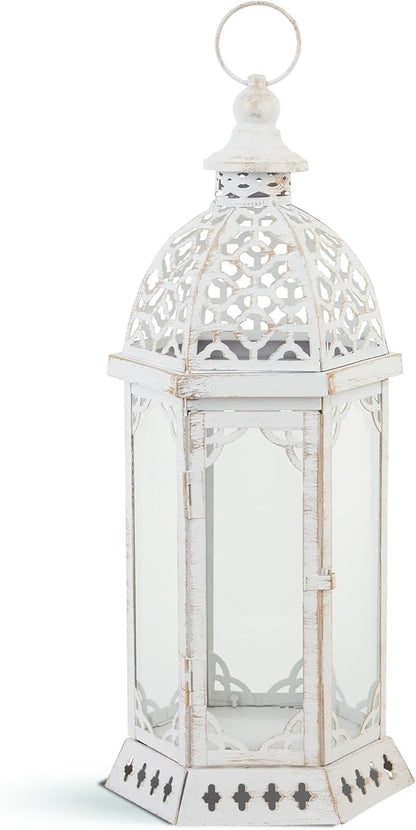 Zingz & Thingz Fancy Antique Style Candle Lantern Holder, Decorative Light Home Decor, 15.75" Tall, Graceful Lantern