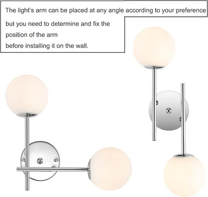 BYOLIIMA Modern Chrome Wall Sconce, 7.5" W x 20" H, G9 Base, Fully Dimmable, Ideal for Bathroom, Kitchen, Living Room, Office