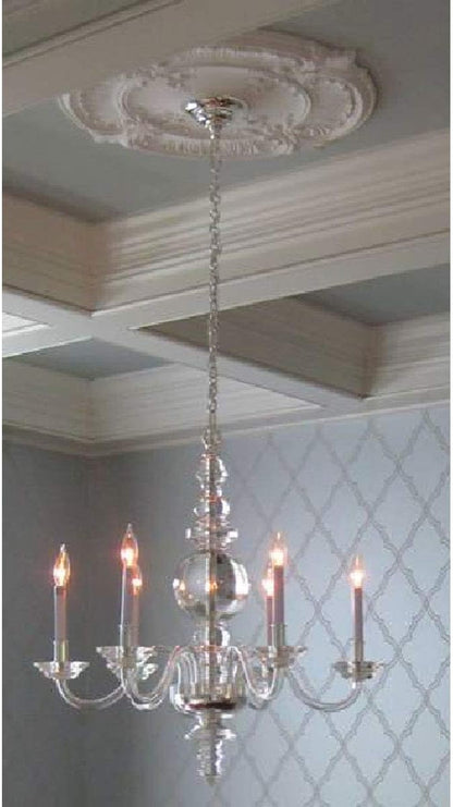 Ekena Millwork CM30AT2-03000 30 1/8"OD x 3"ID x 1 1/2"P Attica Acanthus Leaf Ceiling Medallion, Fits Canopies up to 3-1/4", 2 Piece