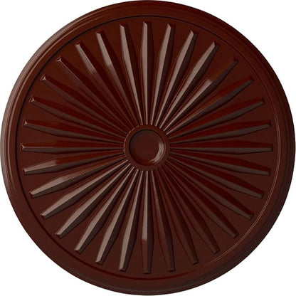 Ekena Millwork CM33LEBMF - 33 1/8"OD x 3 1/2"ID x 1 3/8"P Leandros Ceiling Medallion (Fits Canopies up to 5") - Ceiling Medallion, Brushed Mahogany