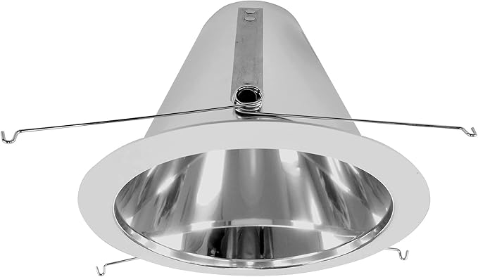NICOR Lighting 6 inch Clear Reflector Cone with White Trim, Fits 6 inch Housings (17552A)