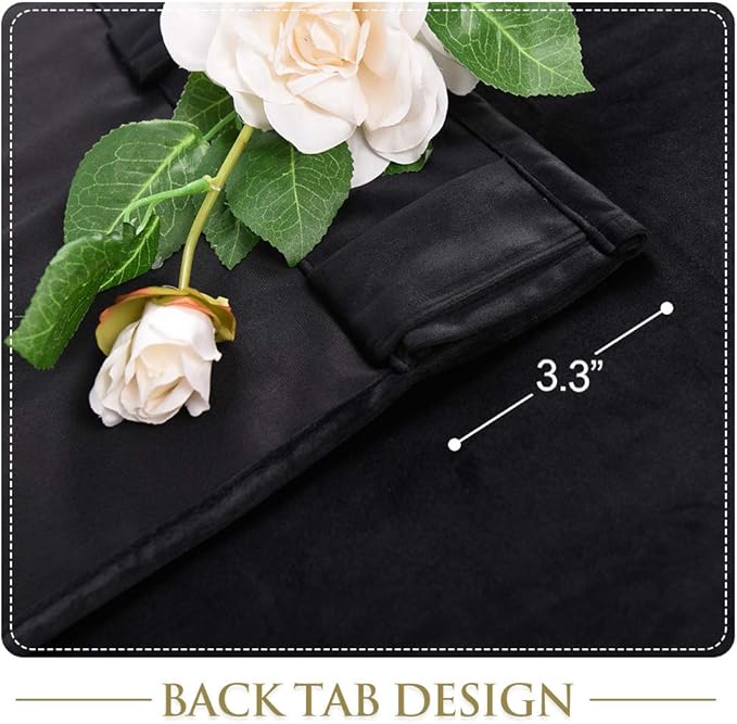 StangH Black Door Curtains - Super Soft Velvet Blackout Curtains Thick Privacy Room Divders for Living Room/Office Window Drapes for Bedroom, W52 x L80 inches, 1 Panel