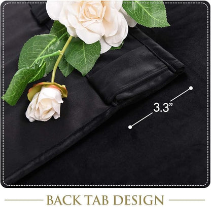 StangH Black Door Curtains - Super Soft Velvet Blackout Curtains Thick Privacy Room Divders for Living Room/Office Window Drapes for Bedroom, W52 x L80 inches, 1 Panel