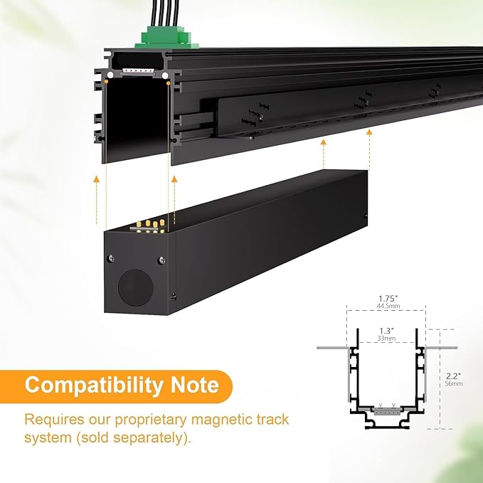 Track Lighting Rail Kit, 2PCS Magnetic Track Lighting Rail, 2PCS 15W Grille Spotlight Magnetic Track Head, 1PCS 200W Low Voltage LED Power Driver, Complete Track Lighting kit for Living Room