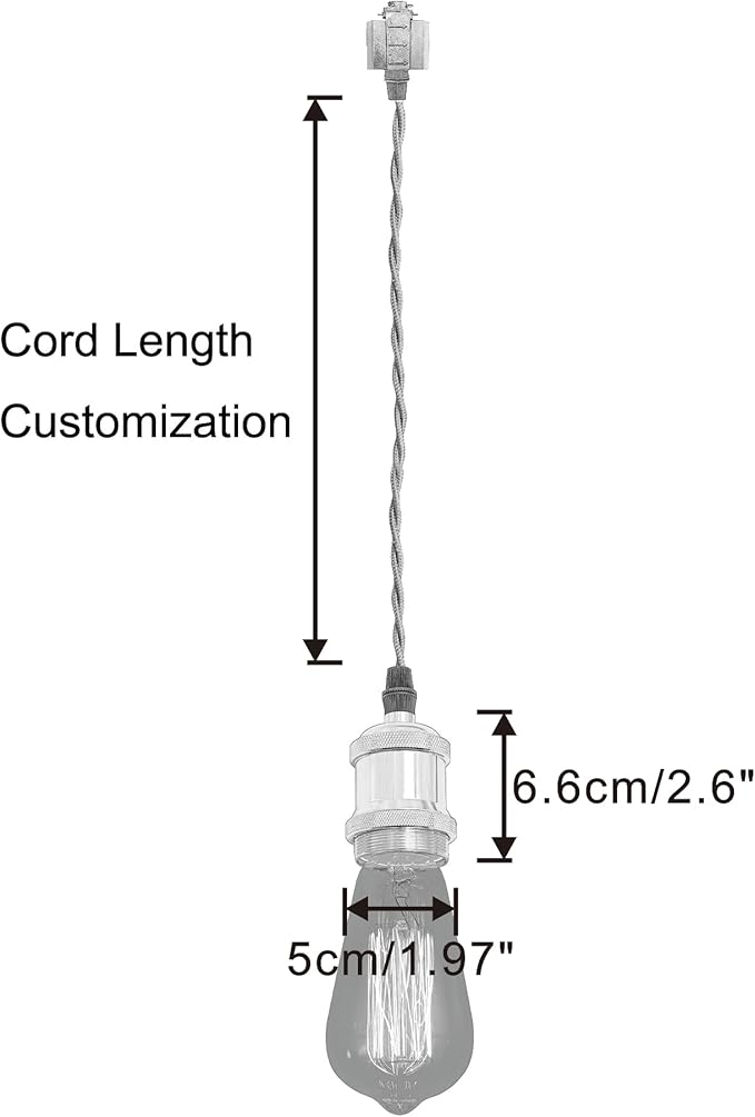 Kiven H-Type Wire Track LightPendants,Cord Length Customization Provided, 3 Lights Restaurant Decorative Pendant Light Industrial Pendant Lamp, Bulb Not Included,Copper Red Finish