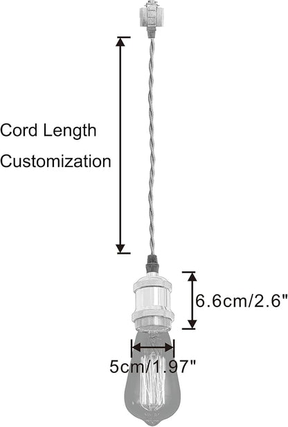 Kiven H-Type Wire Track LightPendants,Cord Length Customization Provided, 3 Lights Restaurant Decorative Pendant Light Industrial Pendant Lamp, Bulb Not Included,Rose Gold Finish