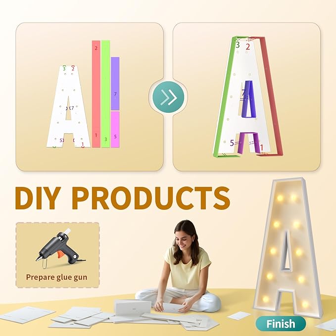imprsv Marquee Light Up Letters, 4FT Mosaic Letters with Light for Baby Shower Graduation Party Decor, Large V for Engagement Wedding Party Decorations (Need to Assemble)