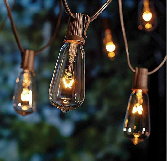 10Ft ST40 Outdoor String Lights with 11 Incandescent Bulbs, E17 Scoket Base, Waterproof Patio String Lights, Hanging Vintage Edison Lights Outdoor for Backyard Garden Porch Party Wedding Decor, Brown