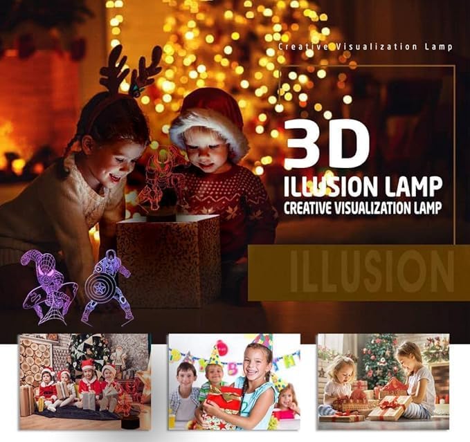 3D Illusion Night Light for Kids 7 Colors with Remote-Led Table Lamp-Bedroom Kids Night Light