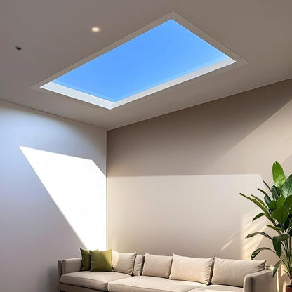 2x2 Ft Smart Blue Sky Light Ceiling Lamp, APP Control and Biological Rhythm Simulate Sunlight Irradiation, Artificial Skylight for Living Room, Bathroom, Office (2x2 Ft)