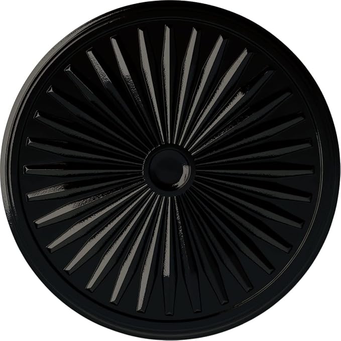 Ekena Millwork CM33LEBPS - 33 1/8"OD x 3 1/2"ID x 1 3/8"P Leandros Ceiling Medallion (Fits Canopies up to 5") - Ceiling Medallion, Black Pearl