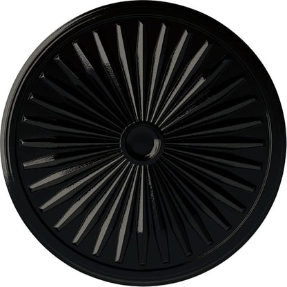 Ekena Millwork CM33LEBPS - 33 1/8"OD x 3 1/2"ID x 1 3/8"P Leandros Ceiling Medallion (Fits Canopies up to 5") - Ceiling Medallion, Black Pearl
