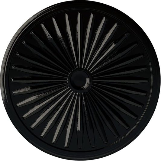 Ekena Millwork CM33LEBPS - 33 1/8"OD x 3 1/2"ID x 1 3/8"P Leandros Ceiling Medallion (Fits Canopies up to 5") - Ceiling Medallion, Black Pearl