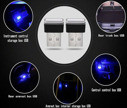 iJDMTOY Brilliant Red USB Plug-in Miniature/Nano LED Car Interior Ambient Accent Lighting Kit