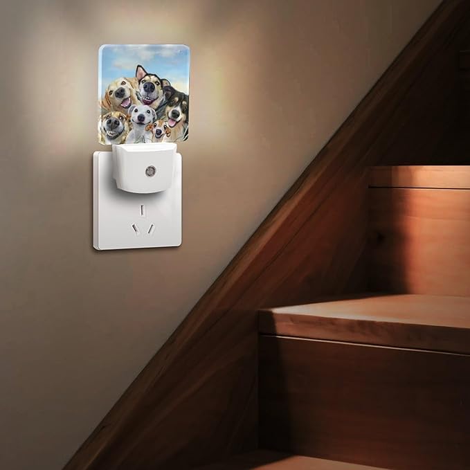 Cute Dog Night Light, Plug into Wall Decor Nightlights for Bedroom, Bathroom, Hallway, Kitchen, with Dusk to Dawn Light Auto Sensors LED Night Lights for Boys Girls Women Men Room Gifts