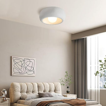 JAYMP Modern Ceiling Light for Dining Room Kitchen Island Hallway G9 Base Japanese Wabi-Sabi Style Round Lighting Fixture (Matte White, 30cm/11.8inch)