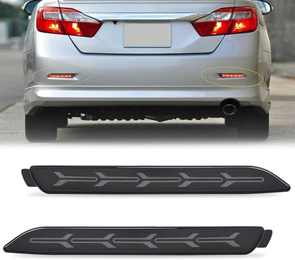 Nilight Rear Bumper Tail Light Compatible with 2006 2007 2008 2009 2010 2011 2012 2013 2014 Toyota Camry Smoke Lens LED Reflector Bumper Lamps Brake Turn Signal Sequential Flashing Driving Taillights